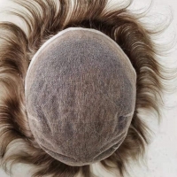Protesi capelli umani base mono filamento traspirante 100% fatta con capelli umani europei sistema d attacco 4 settimane 